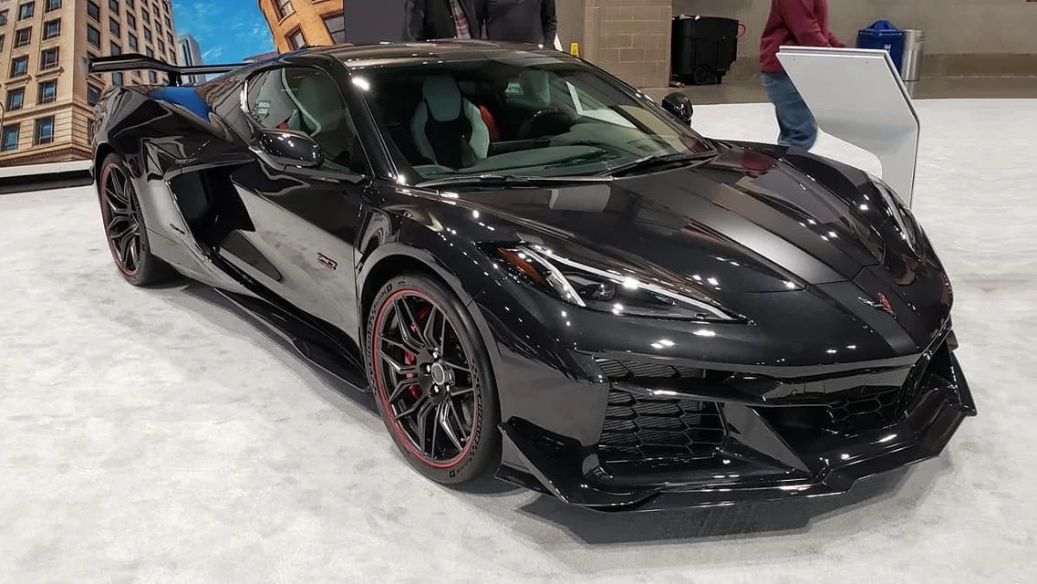 Click to Enlarge-Esc to Close Corvette Generations/C8/C8 2023 Black Z06 Seattle Auto show.webp
